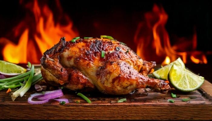 demi poulet braisé galinha 95 moisselles