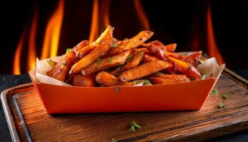 frites de patate douce galinha